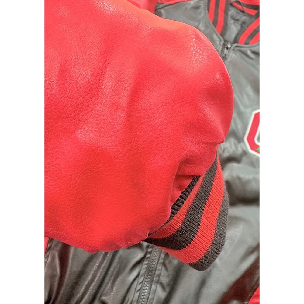 Ohio State Buckeyes Mens Vintage Steve & Barry Faux Leather Bomber Jacket Size M - Picture 4 of 10